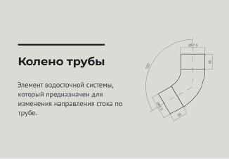 чертеж Колено угловое 60 градусов d 90 мм RAL7024 OSNO