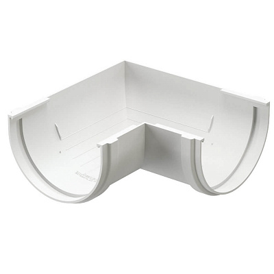 Угловой элемент 90 градусов водостока Дёке Premium RAL 9003 Белый Пломбир