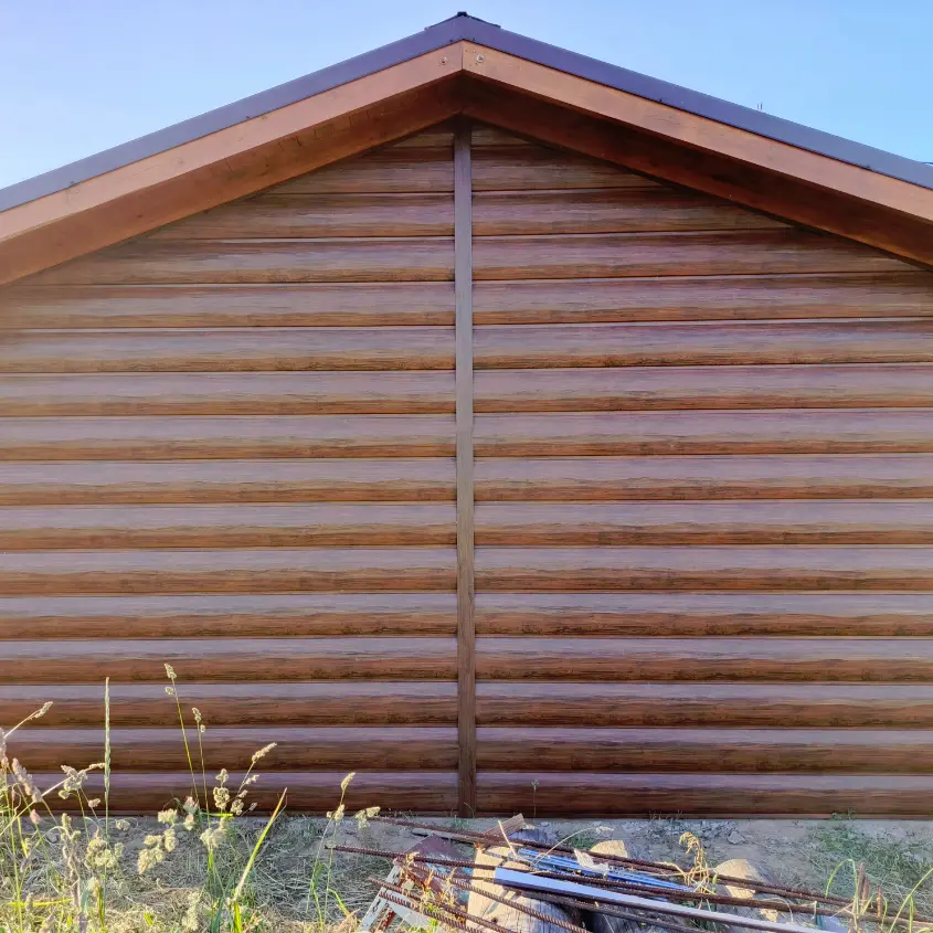 Фото 4 Царь-сайдинг Бревно Рубленое 4Д Темный Дуб 3D