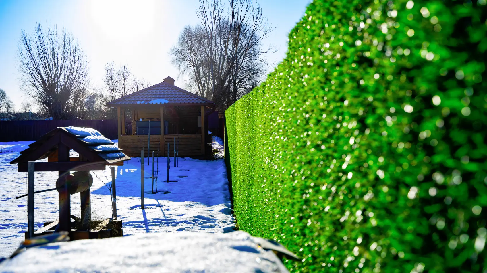 Фото Трава забор Grass Fence декор забора из профнастила