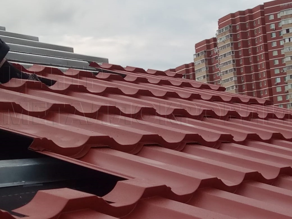 Металлочерепица Геркулес 8004 терракотовый Стальной Бархат от Центра Металлокровли в Белгороде