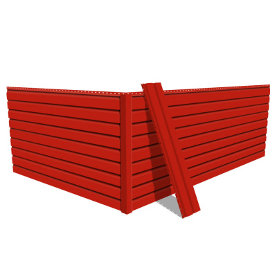 Фото сайдинга металлического (металлосайдинга) Корабельная доска RAL3020 Красный для фасада дома