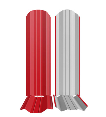 Штакетник металлический ЭКО М-образный 95мм RAL3020 красный фото профиля