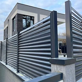 Забор жалюзи ЭКО-Z-US RAL7024 Серый Графит двусторонний усиленный